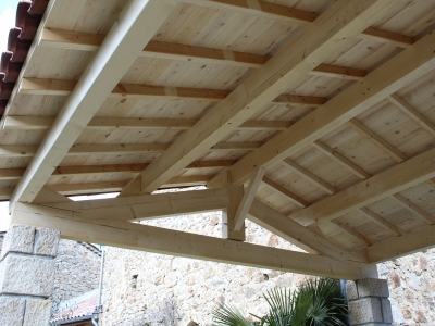 Après travaux, découverte d'une terrasse spacieuse sous une charpente bois traditionnelle.JPG